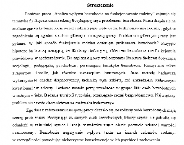 praca dyplomowa z administracji-streszczenie