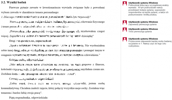 Rozdział badawczy fizjoterapia- wywiad