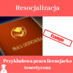 Przykład pracy dyplomowej teoretycznej z resocjalizacji