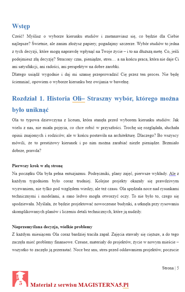 jakie studia wybrać spis treści wstęp do ebooka